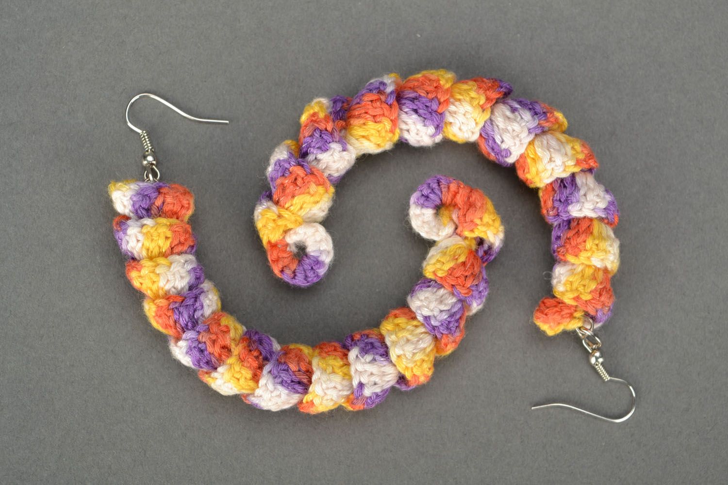 Crochet earrings Rainbow photo 3