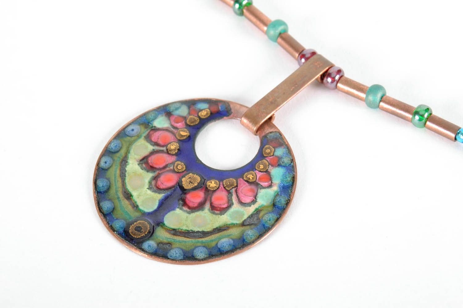 Green copper pendant photo 1