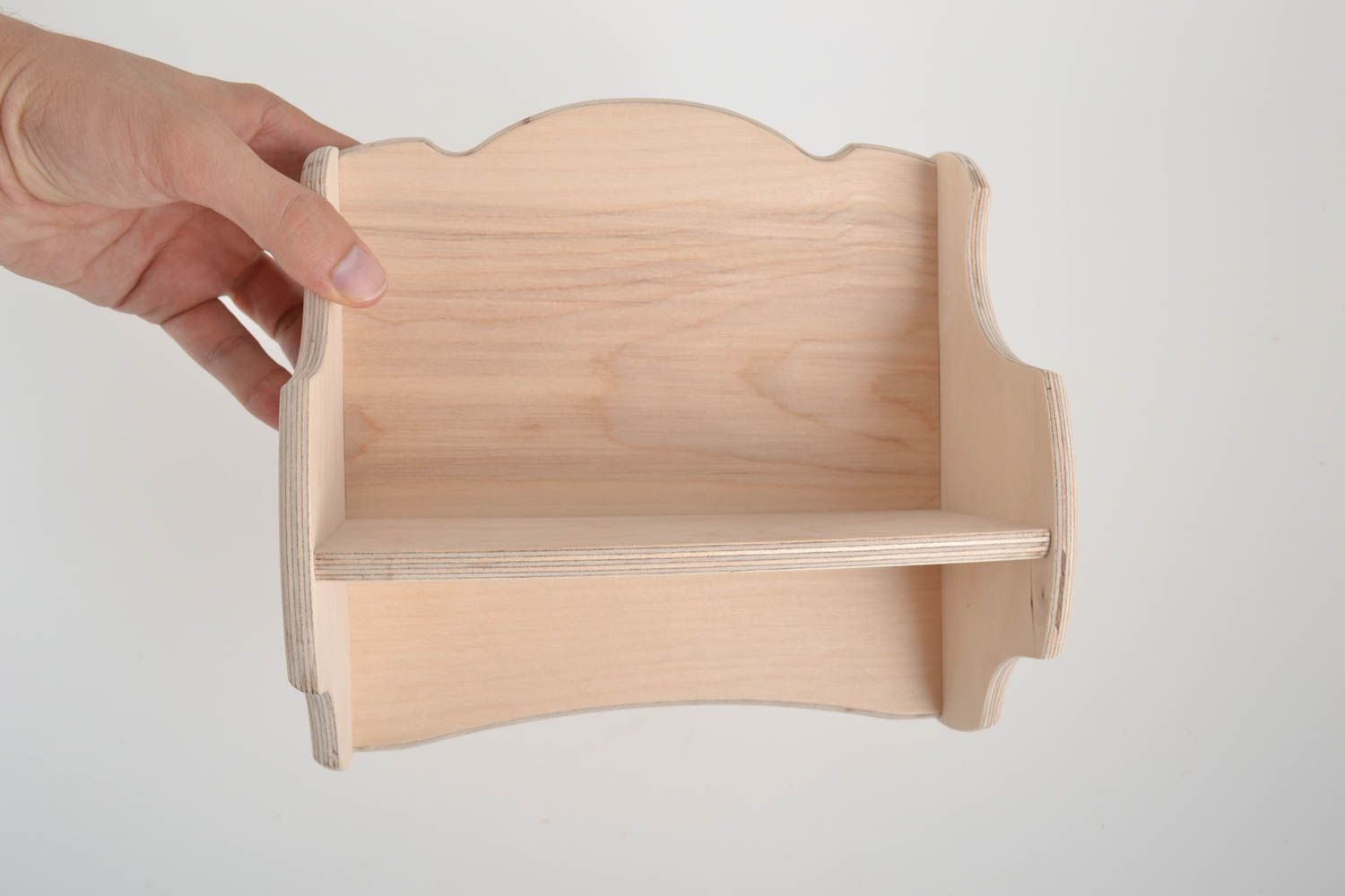 Nice handmade wooden blank shelf plywood crafts art materials creative work photo 5