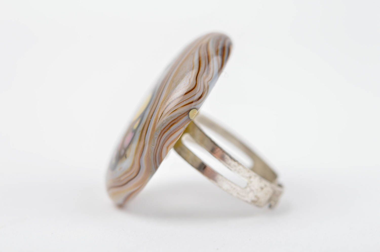 Handmade beautiful glass rings stylish designer jewelry adjustable ring photo 2