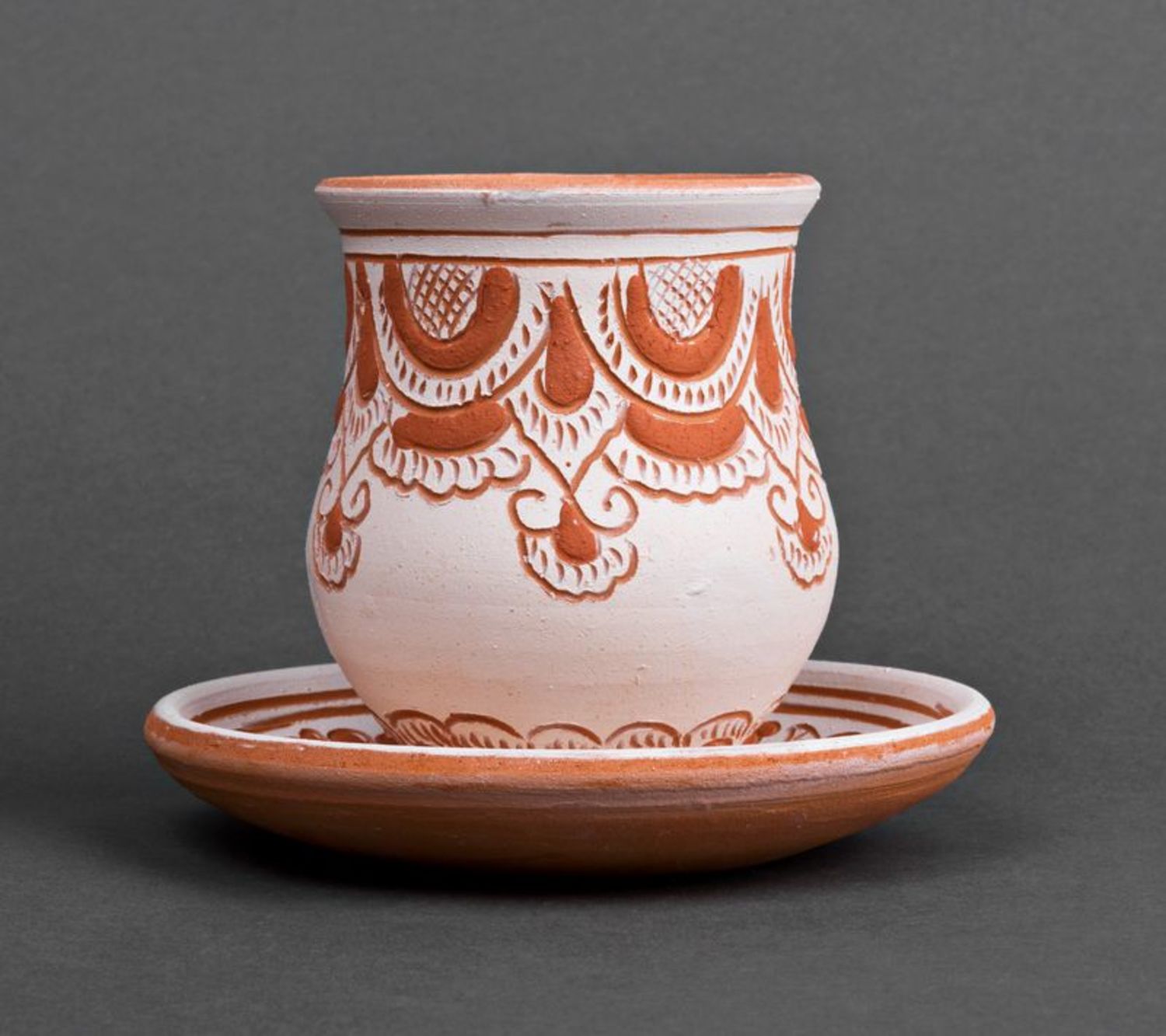 Taza cerámica con platillo foto 4