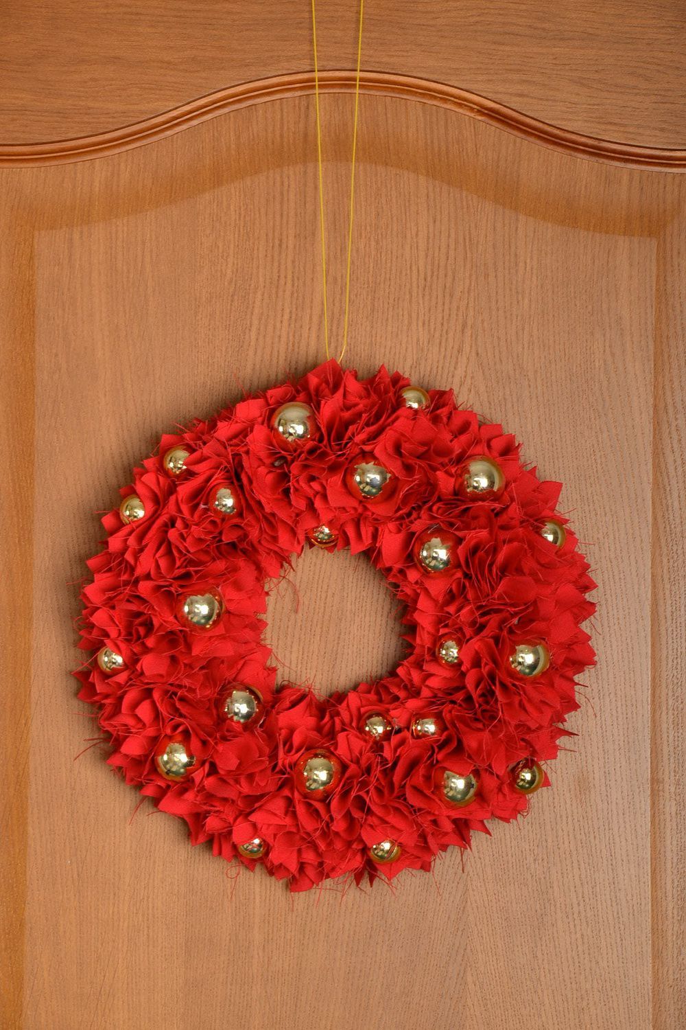 Decorative New Year's wreath on the door photo 4