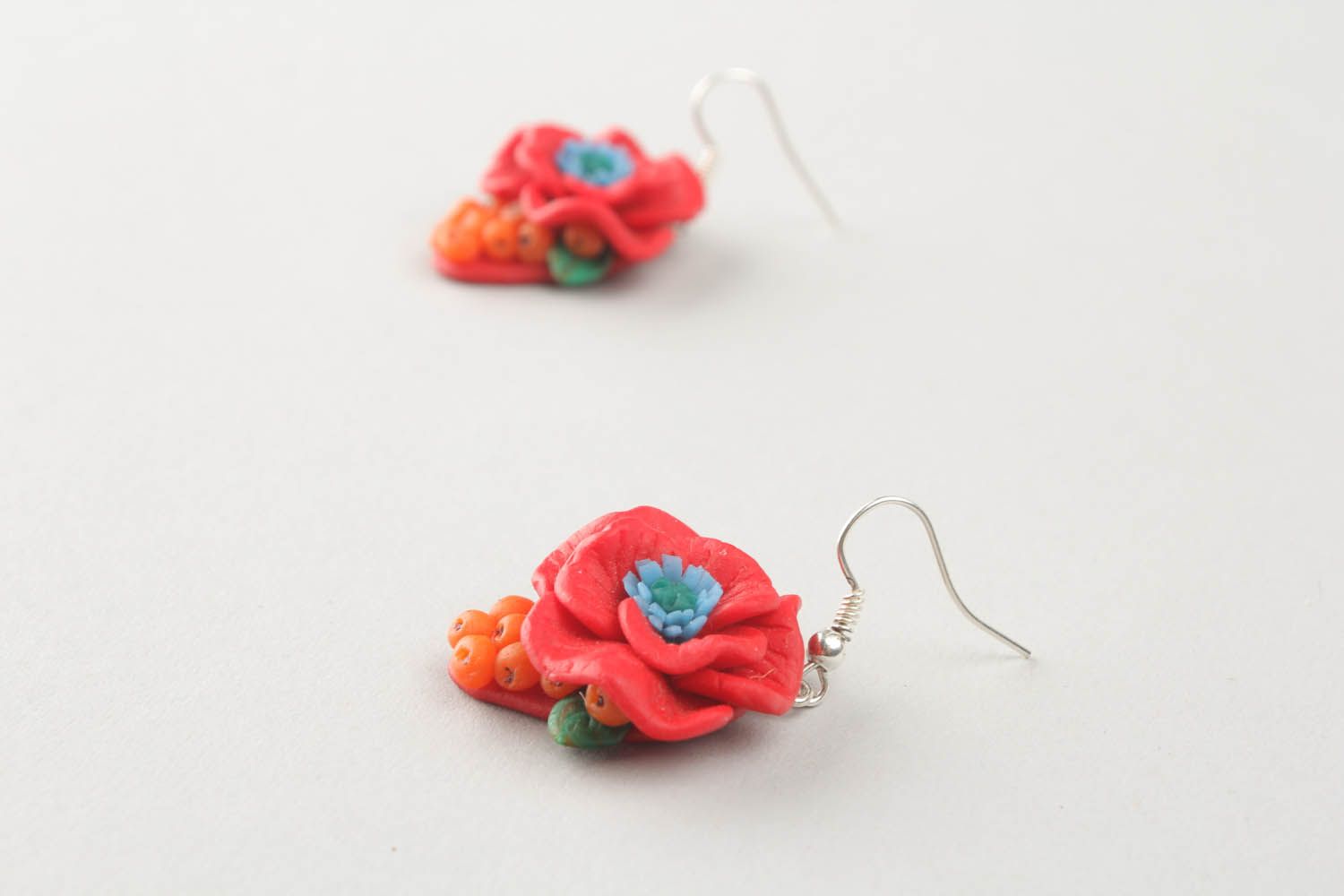 Beautiful earrings Poppies photo 3