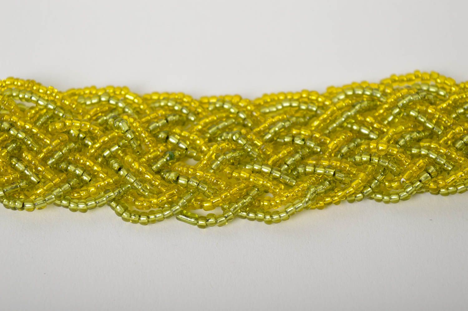 Yellow, light green pigtail shape adjustable bracelet for women photo 4