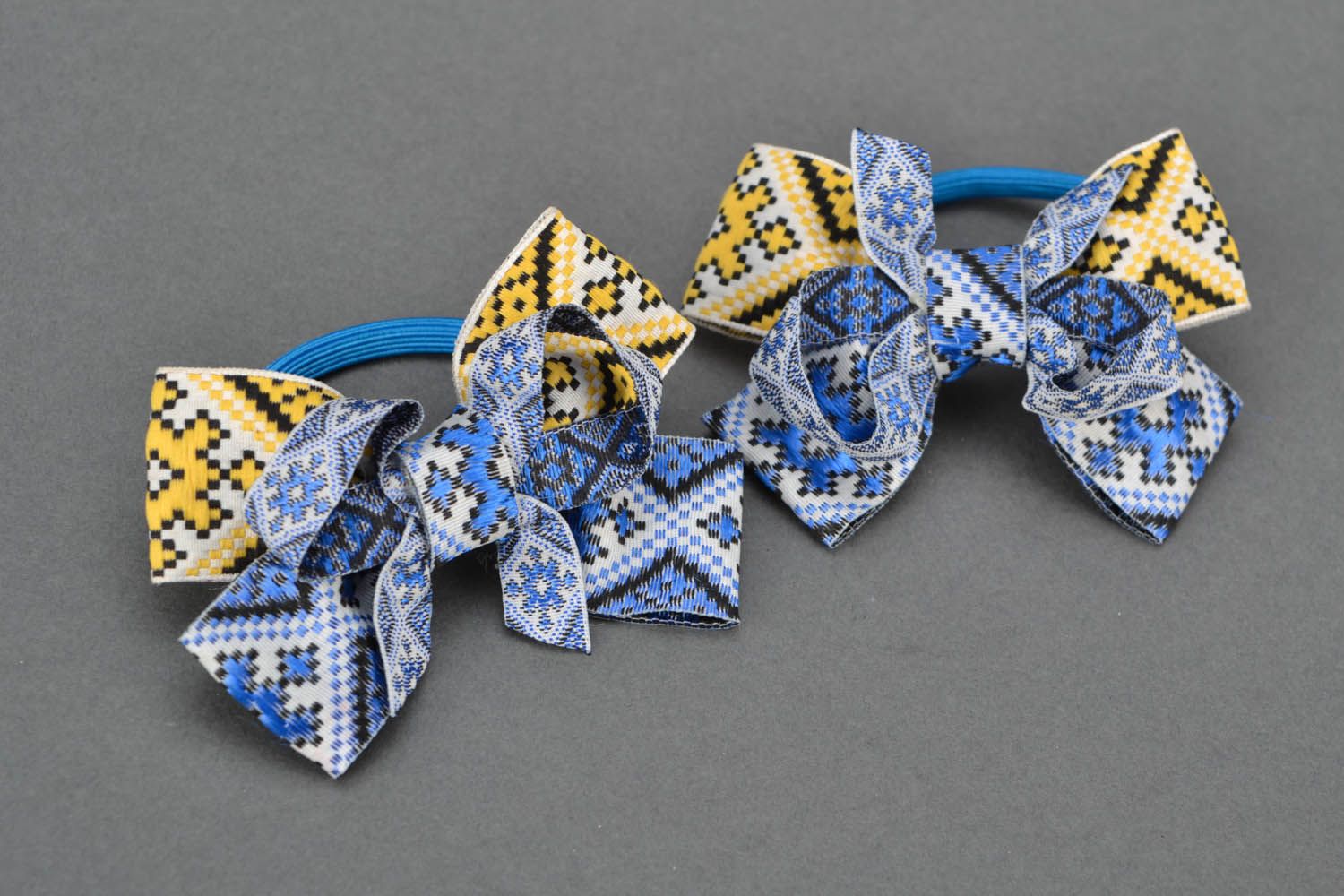 Handmade scrunchies with ethnic patterns photo 3