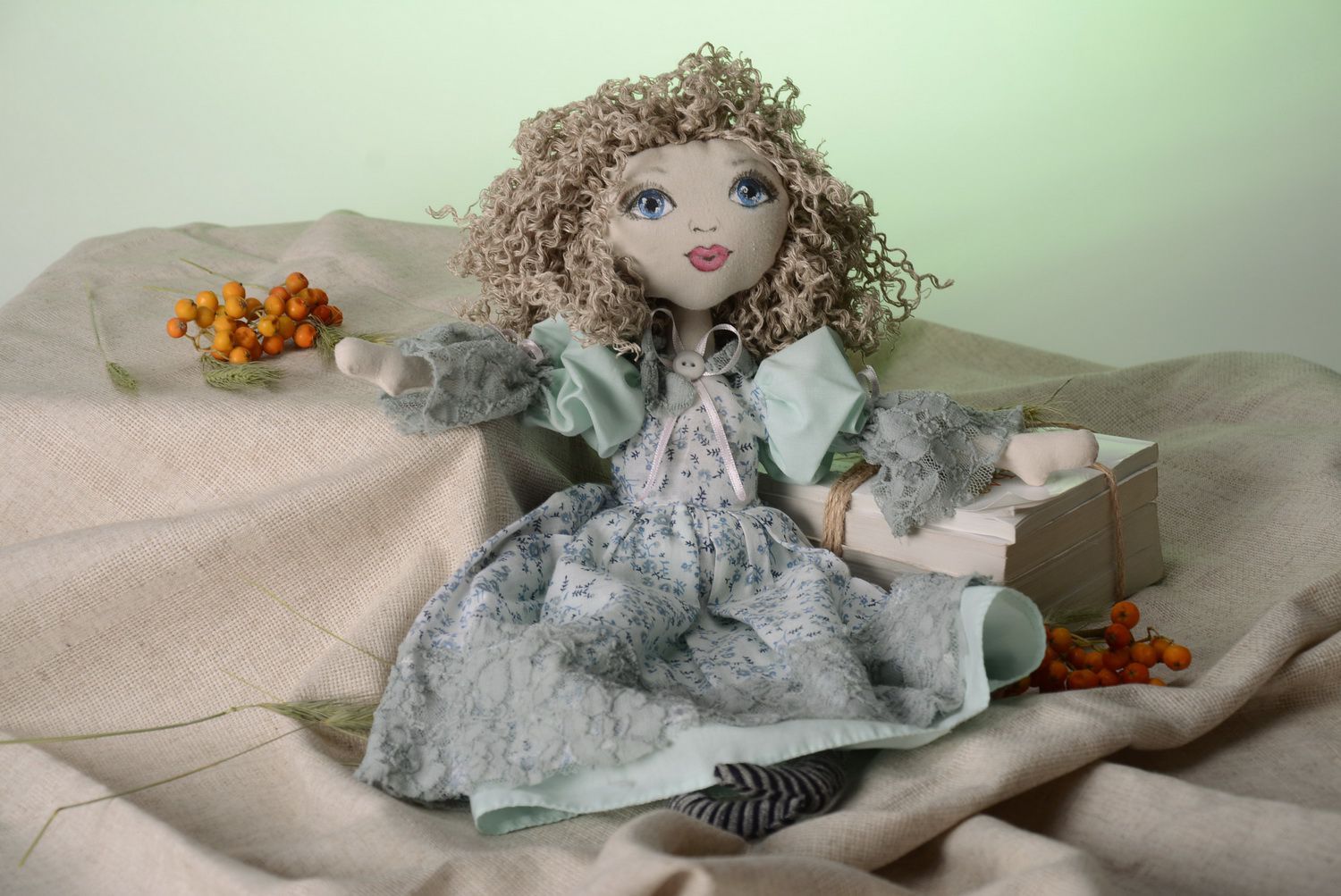 Soft doll made from natural fabrics photo 4