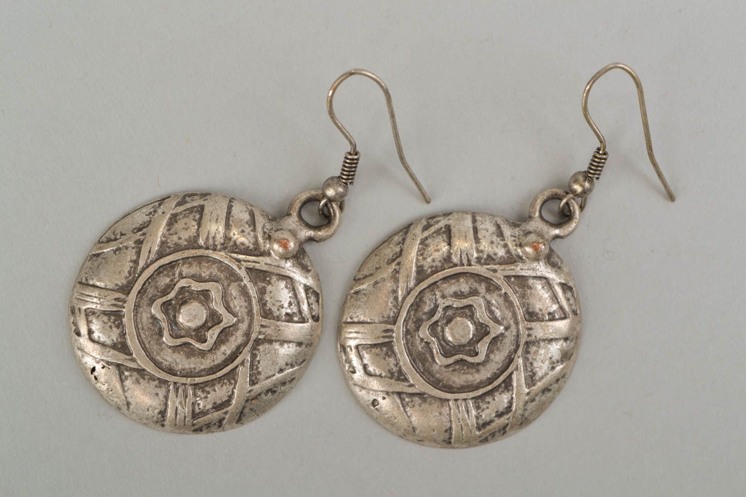 Round earrings made of hypoallergenic metal Sun photo 3
