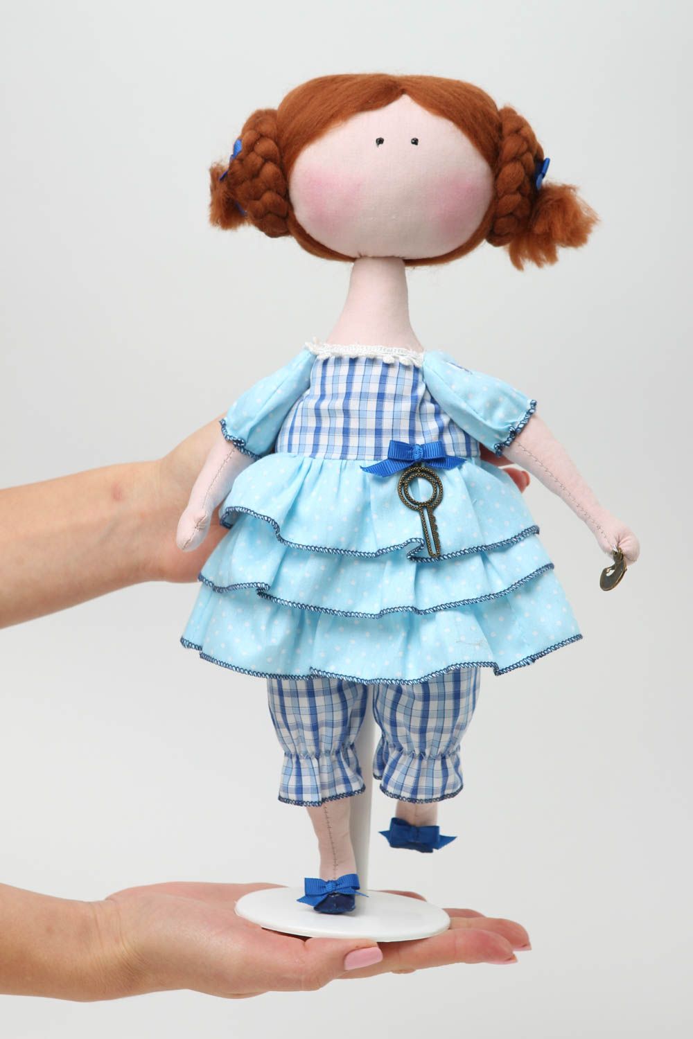 Stylish handmade rag doll stuffed soft toy nursery design decorative use only photo 5