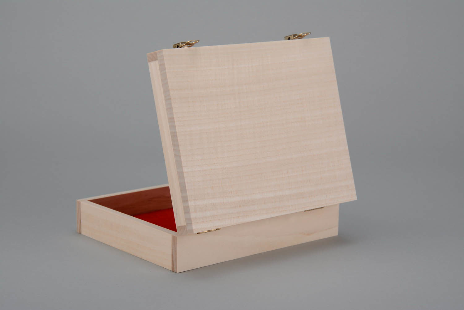 Wooden blank box trimmed with velvet photo 2