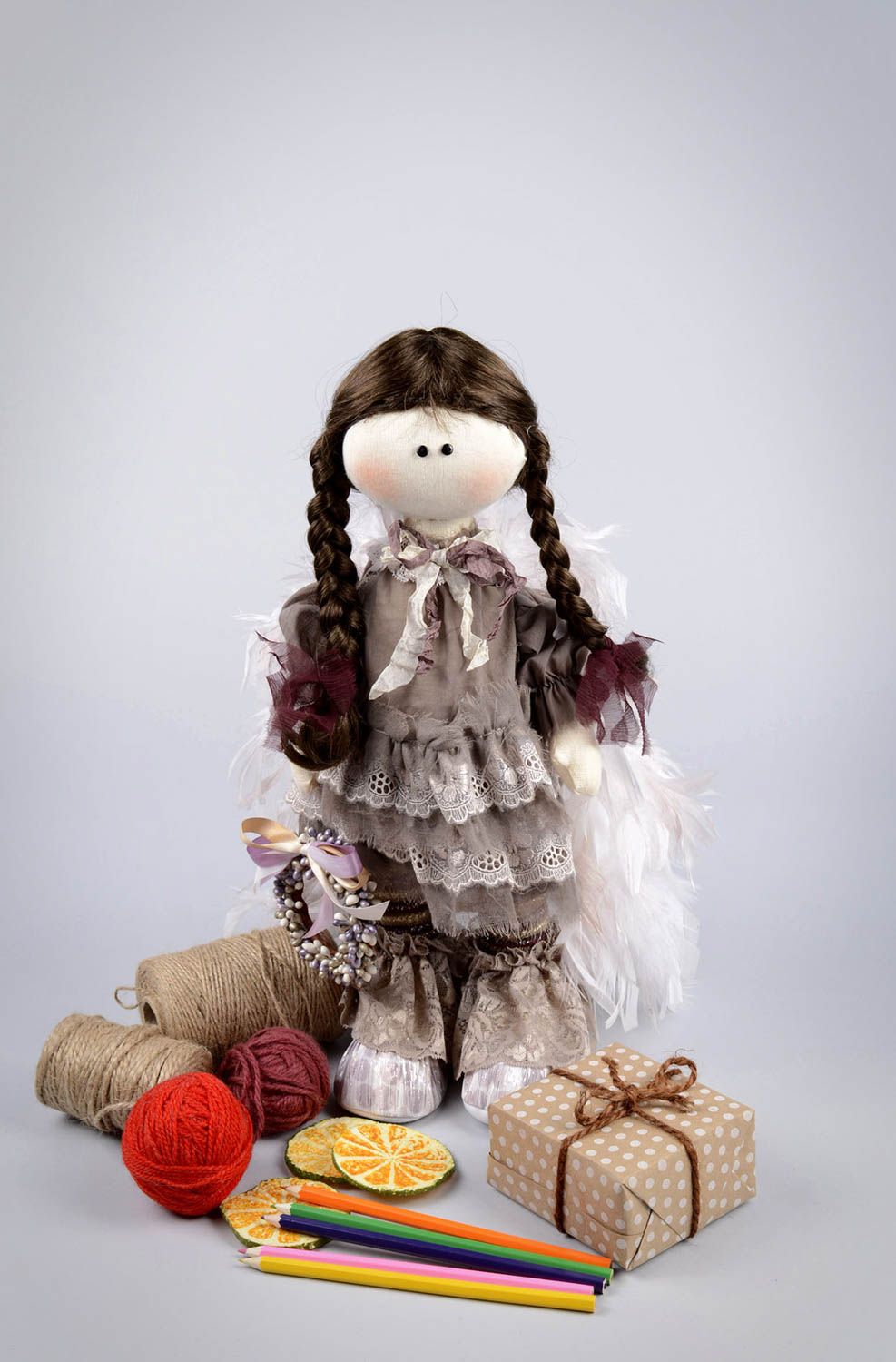 Авторская кукла ручной работы кукла в интерьере красивая тряпичная кукла фото 5