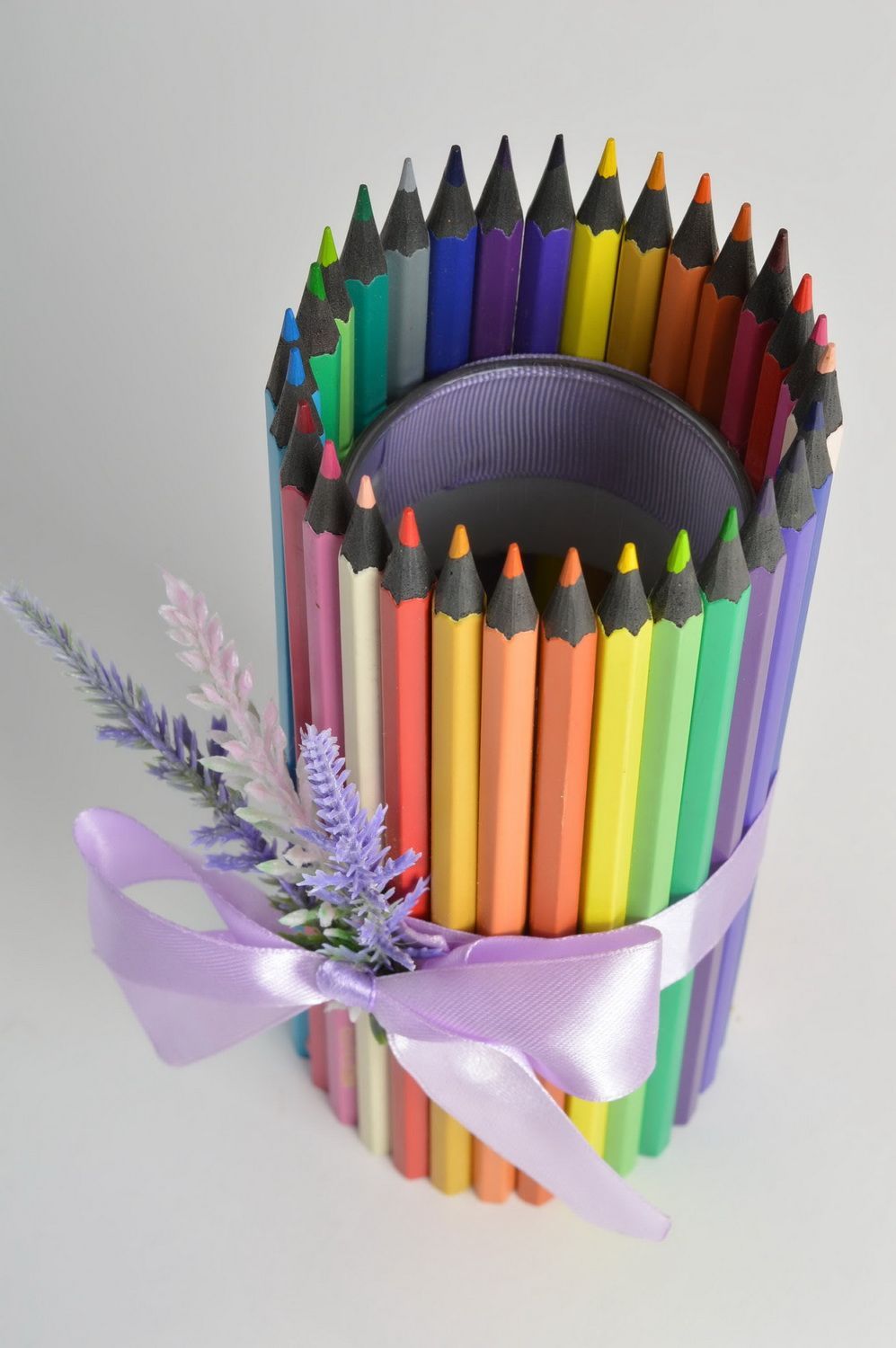 3,5 inch glass flower vase decorated with color pencils 0,92 lb photo 4