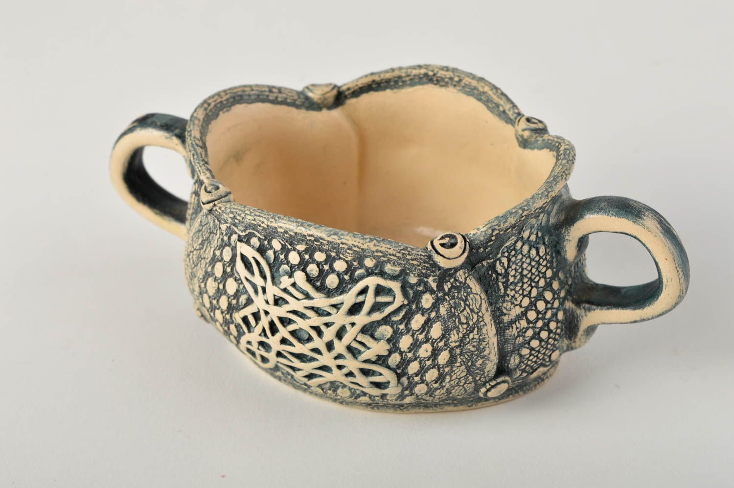 Handgemachte Keramik Haus Deko Blumen Vase Geschenk für Frau stilvoll ethnsich foto 5