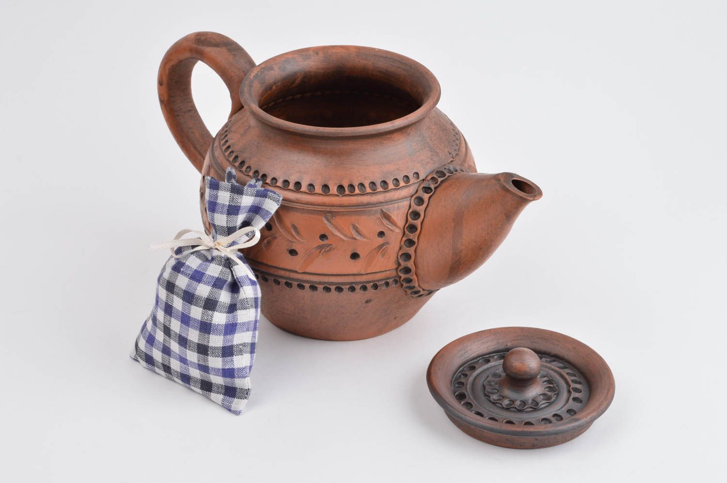 Beautiful handmade clay teapot ceramic teapot 500 ml kitchen supplies ideas photo 1