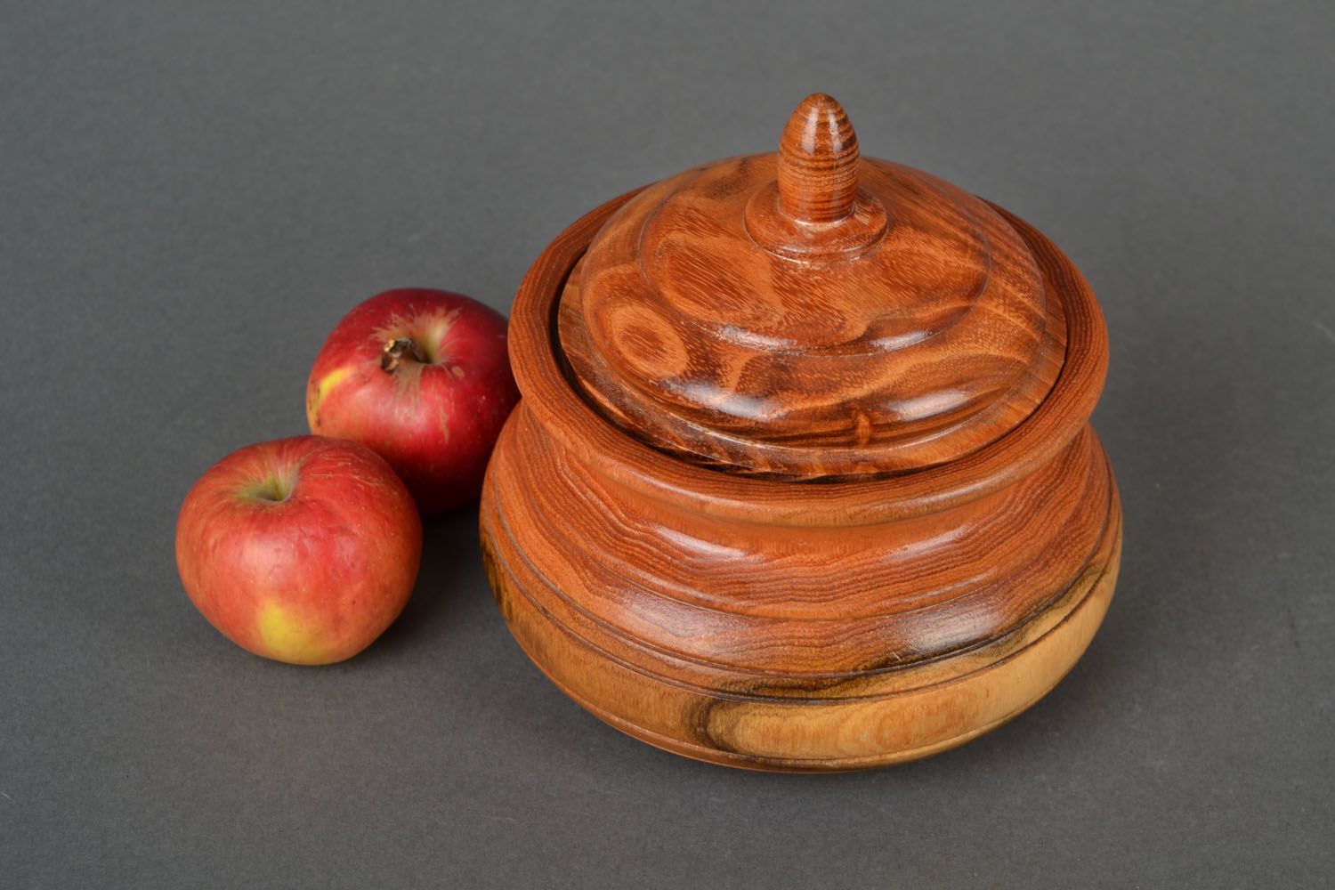 Hand carved wooden pot photo 1