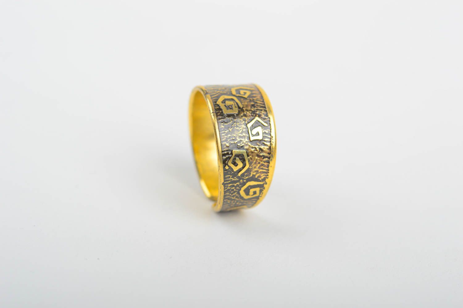 Handmade female brass ring designer unusual ring metal accessory gift for her photo 3