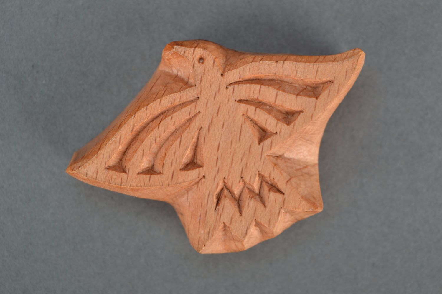 Holz Stempel für Textildruck Vogel foto 3