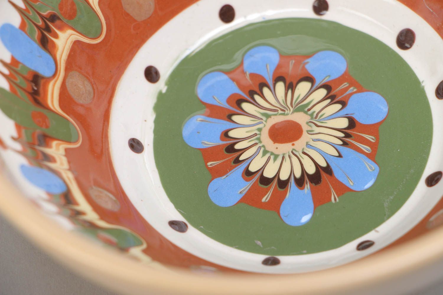 Cuenco de cerámica pintado con esmalte volumen de 400 ml artesanal foto 4
