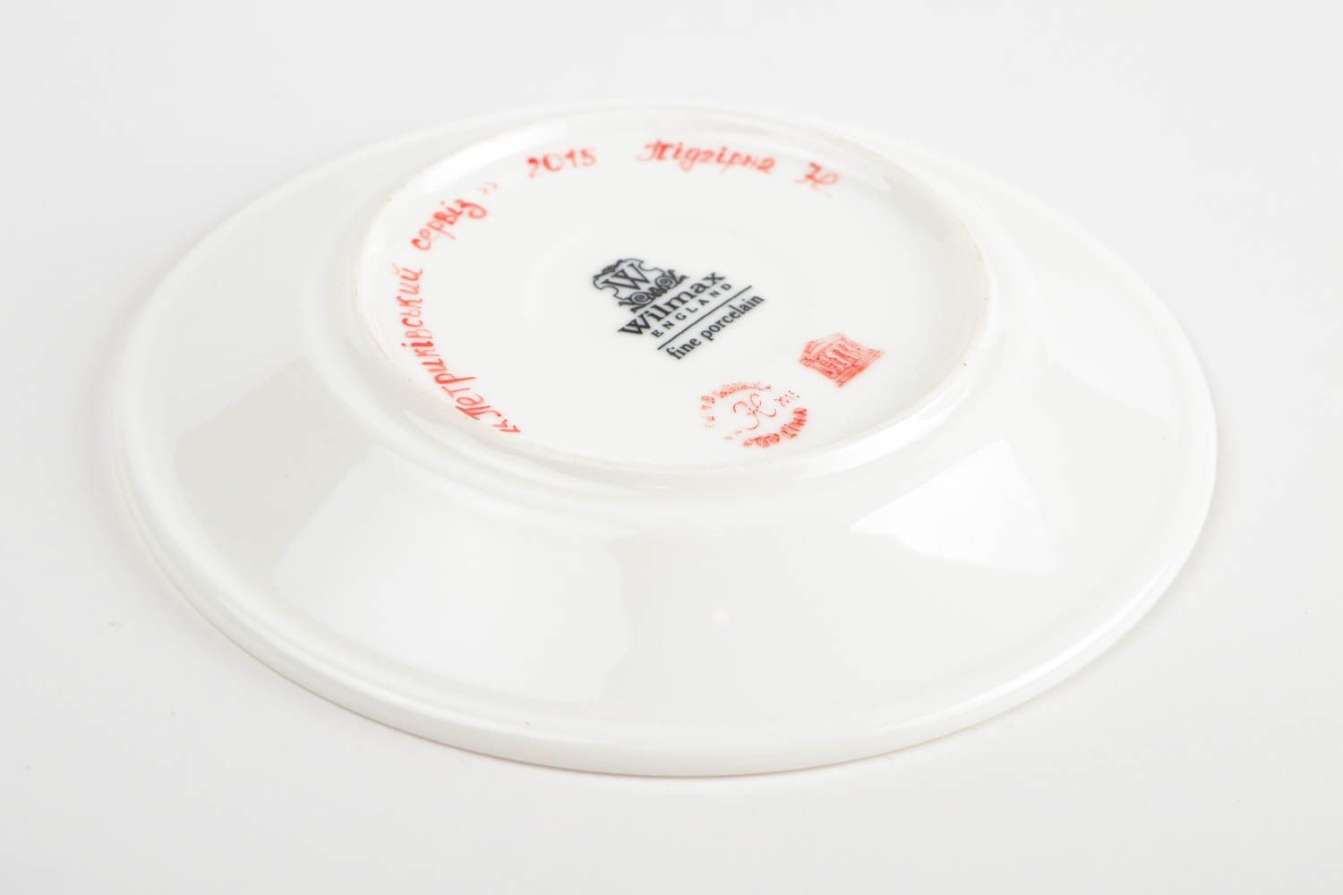 Handmade saucer porcelain painted saucer small plate ceramic dish kitchen decor photo 5