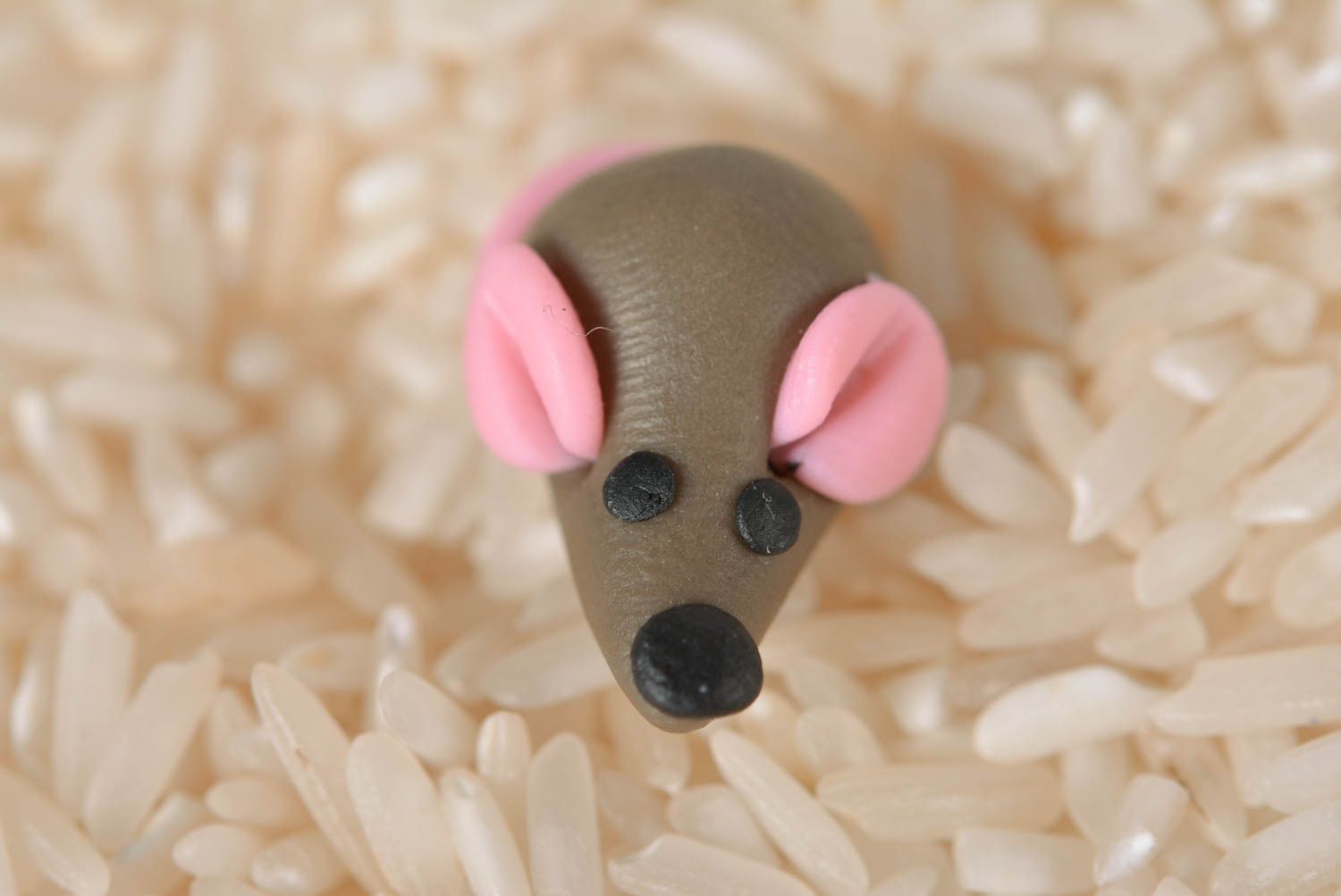 Игрушка из полимерной глины фигурка ручной работы фигурка животных мышонок фото 2