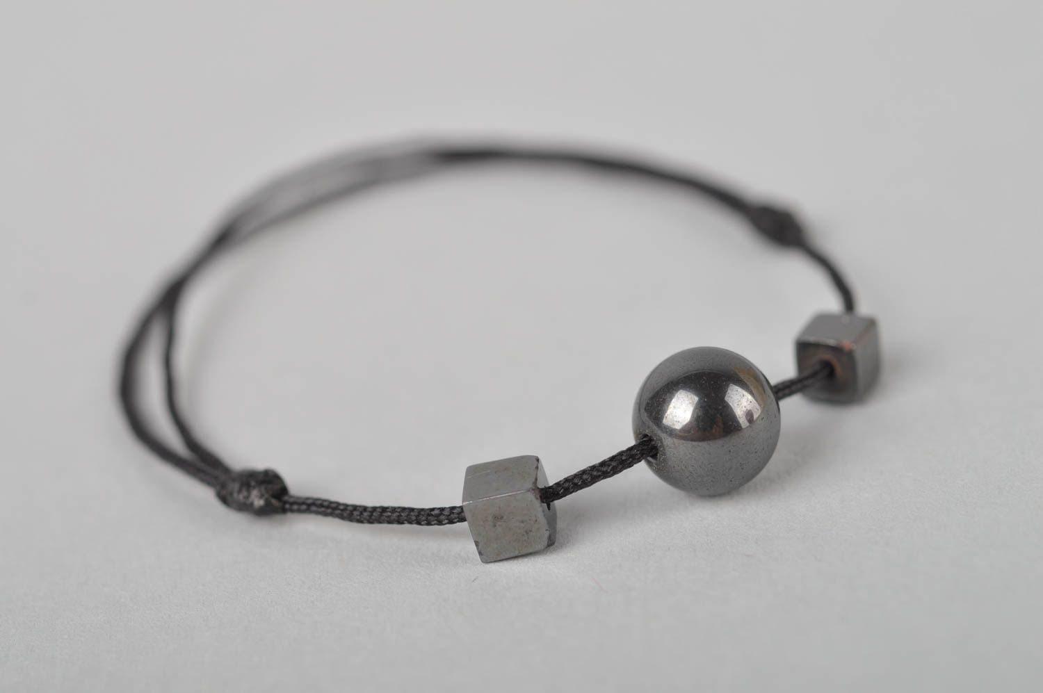 Handmade accessories designer bracelet beautiful black bracelet with bead  photo 2