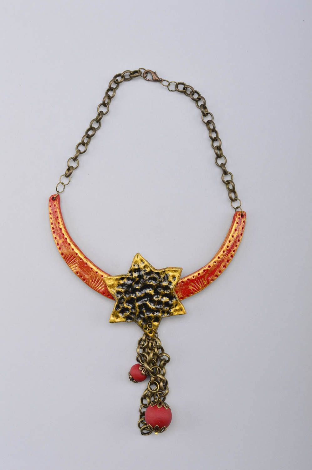 Handmade clay jewelry unusual plastic necklace designer cute necklace photo 2