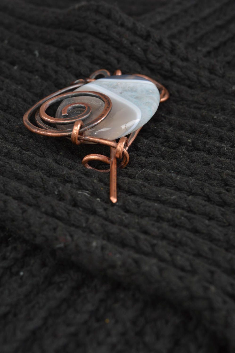 Broche hecho a mano de cobre accesorio de moda regalo original para mujeres foto 3