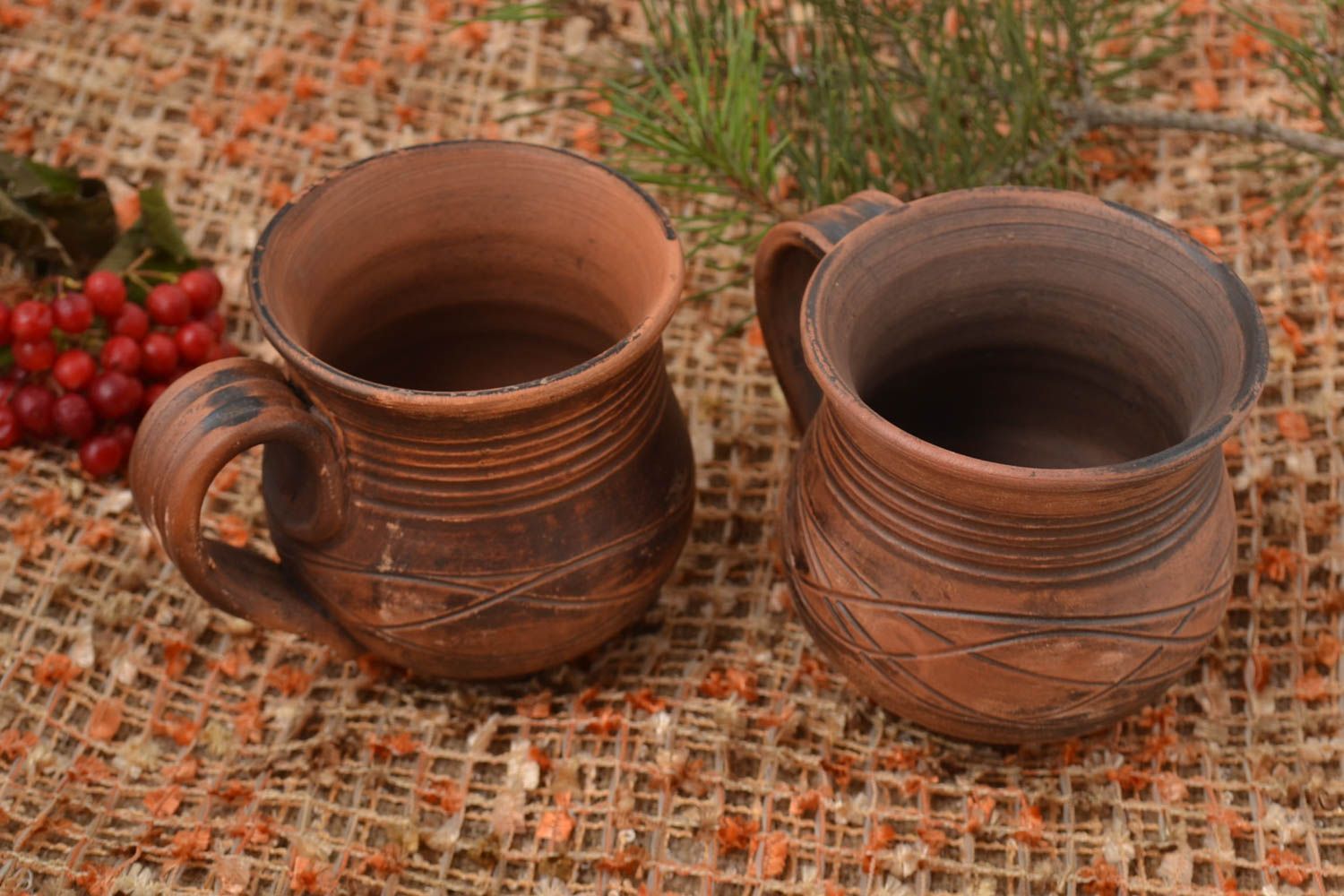 Чайные чашки ручной работы глиняные чашки оригинальные кружки для чая 2 шт. фото 1
