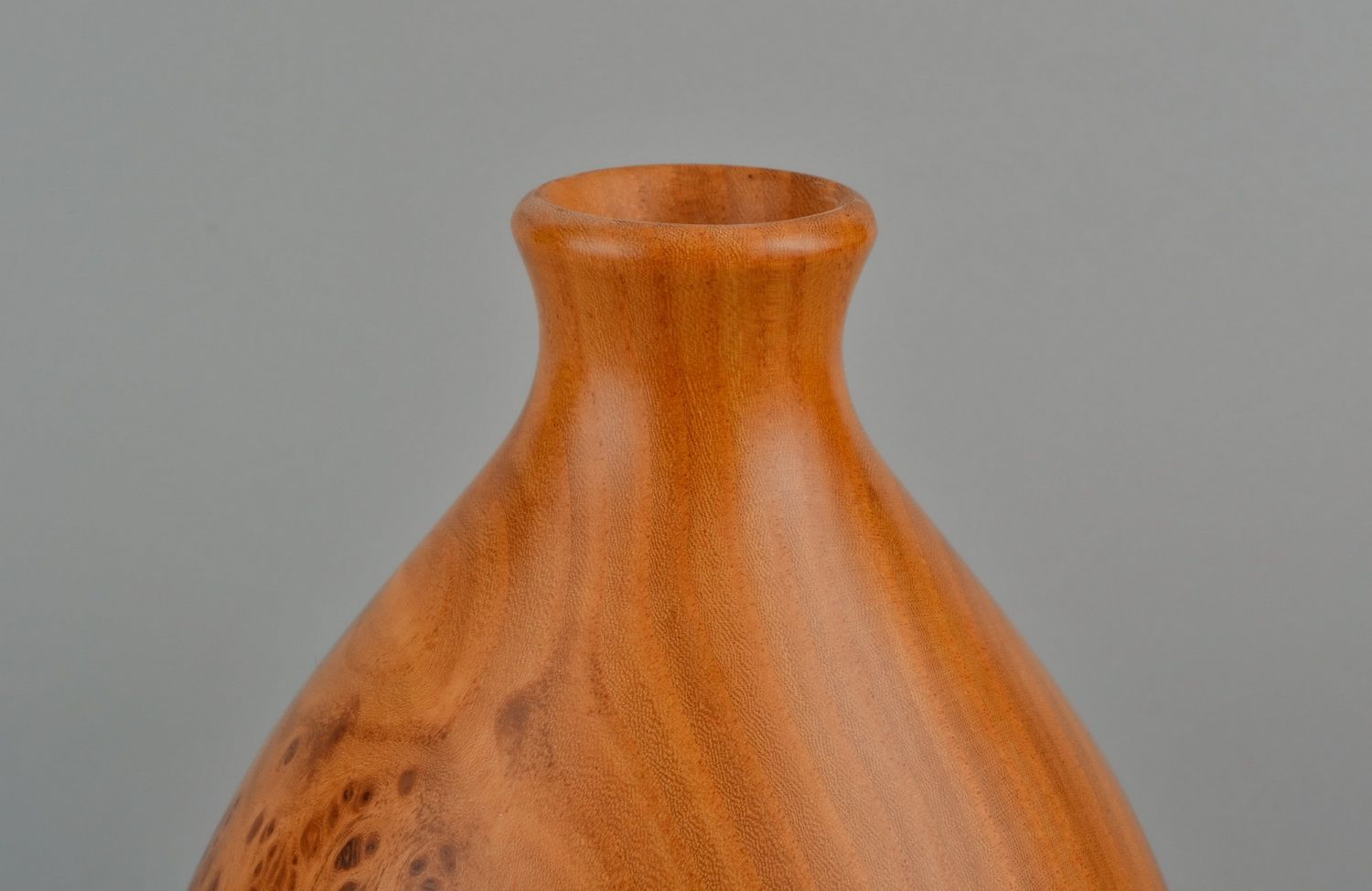 8 inches wooden handmade bottle shape vase for home décor 1,9 lb photo 3