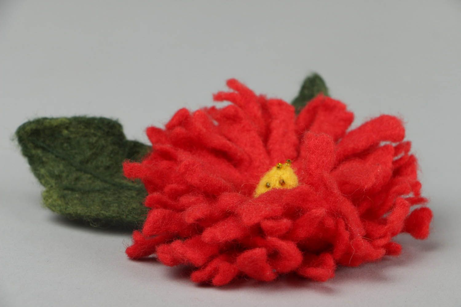 Brooch made of felted wool photo 2