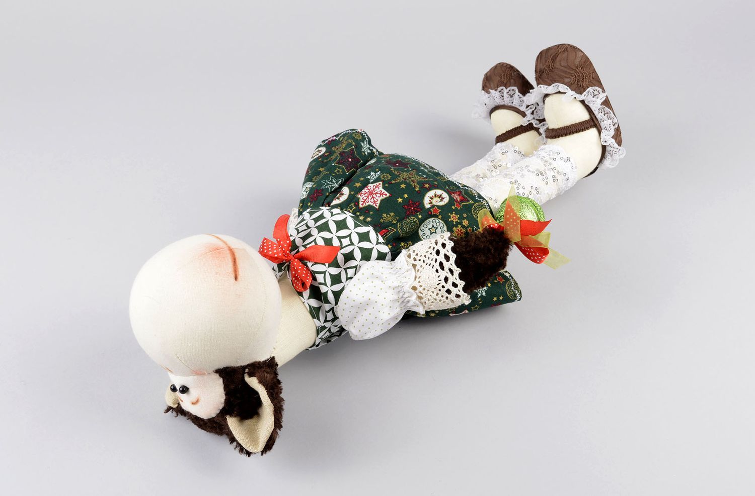 Мягкая игрушка обезьянка ручной работы интерьерная кукла оригинальный подарок фото 4
