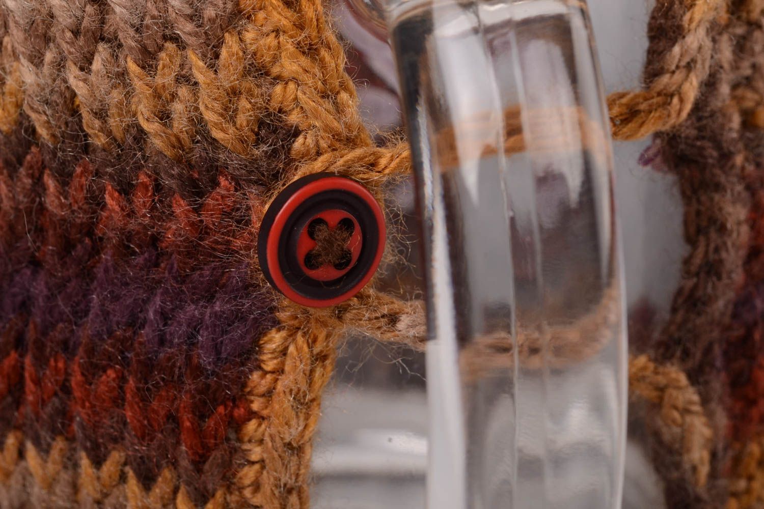 Couvre-tasse tricot fait main Pull pour mug cadeau original crochet fils photo 5