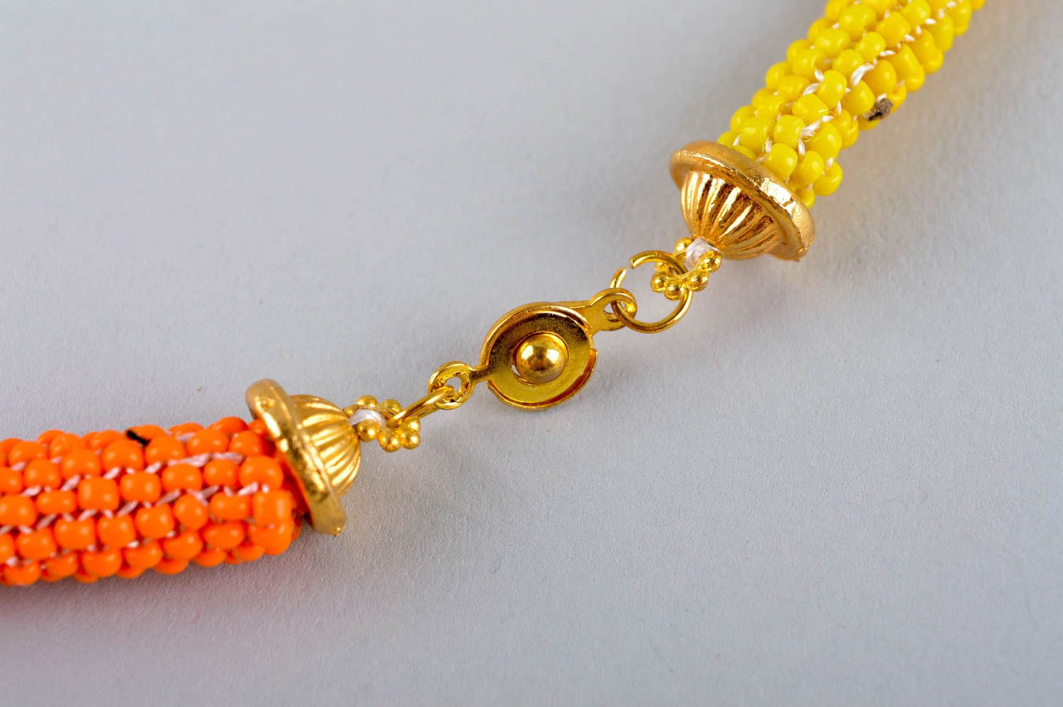 Handmade Damen Collier in Orange Modeschmuck Halskette Accessoire für Frauen  foto 4