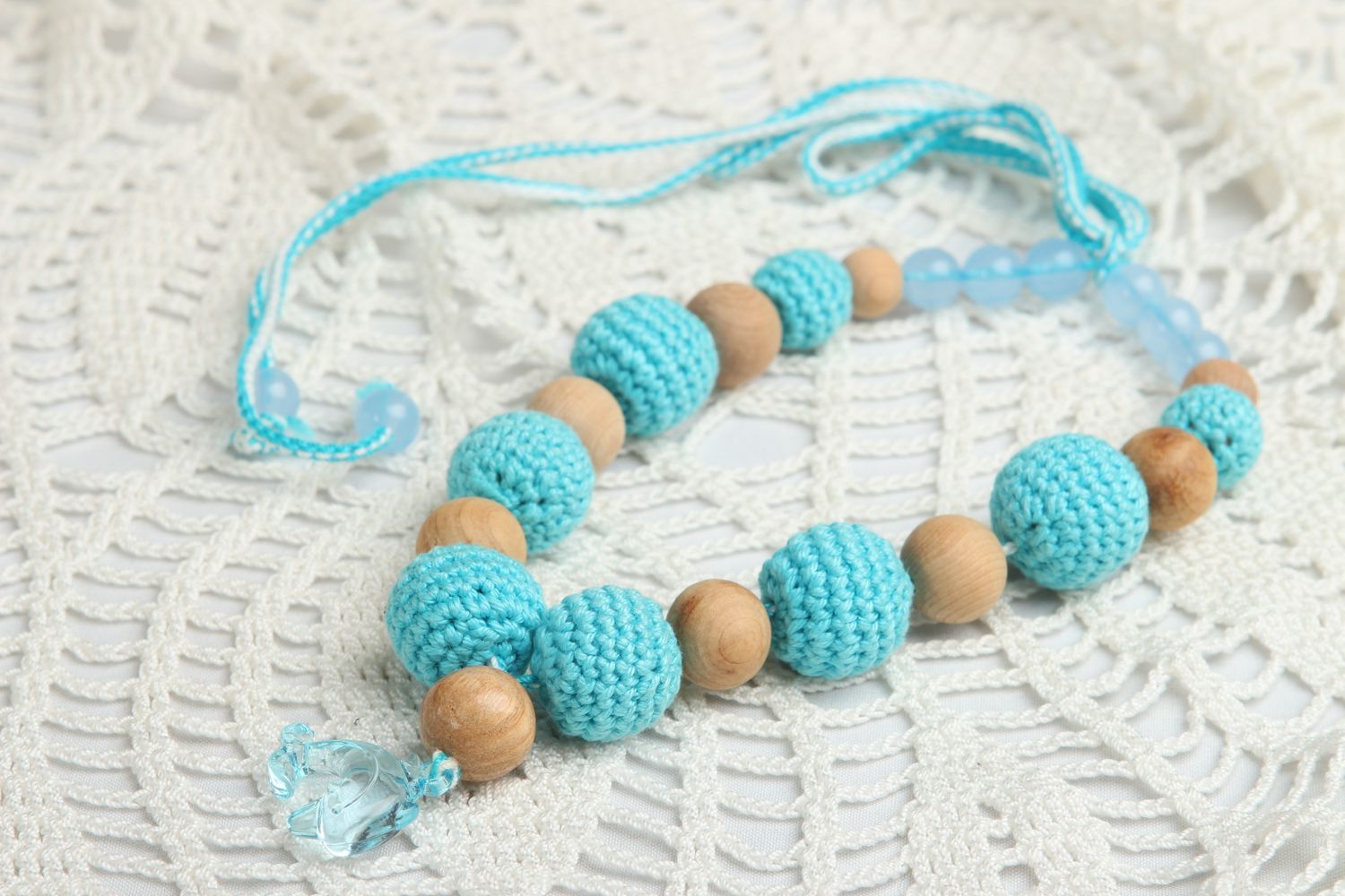 Crocheted sling necklace handmade necklace designer accessory fashion jewelry photo 1