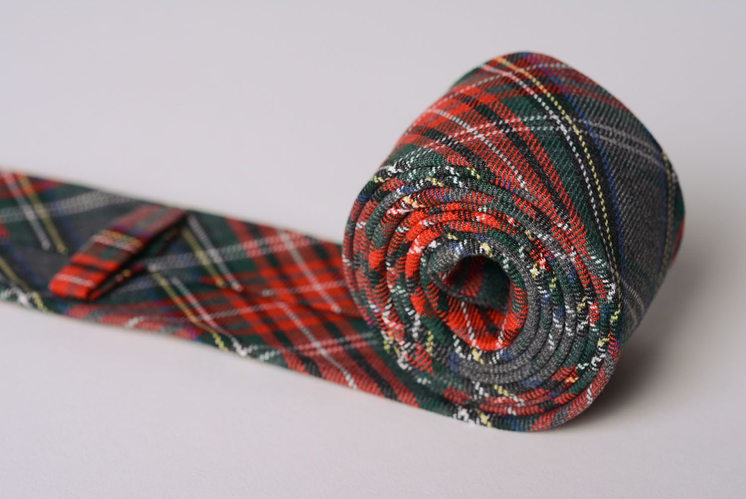 Cravate du tweed à carreaux faite main photo 3