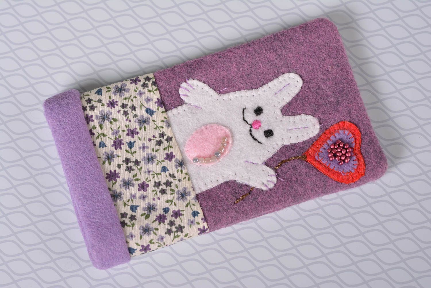 Beautiful handmade textile phone case handmade gadget accessories gift ideas photo 1