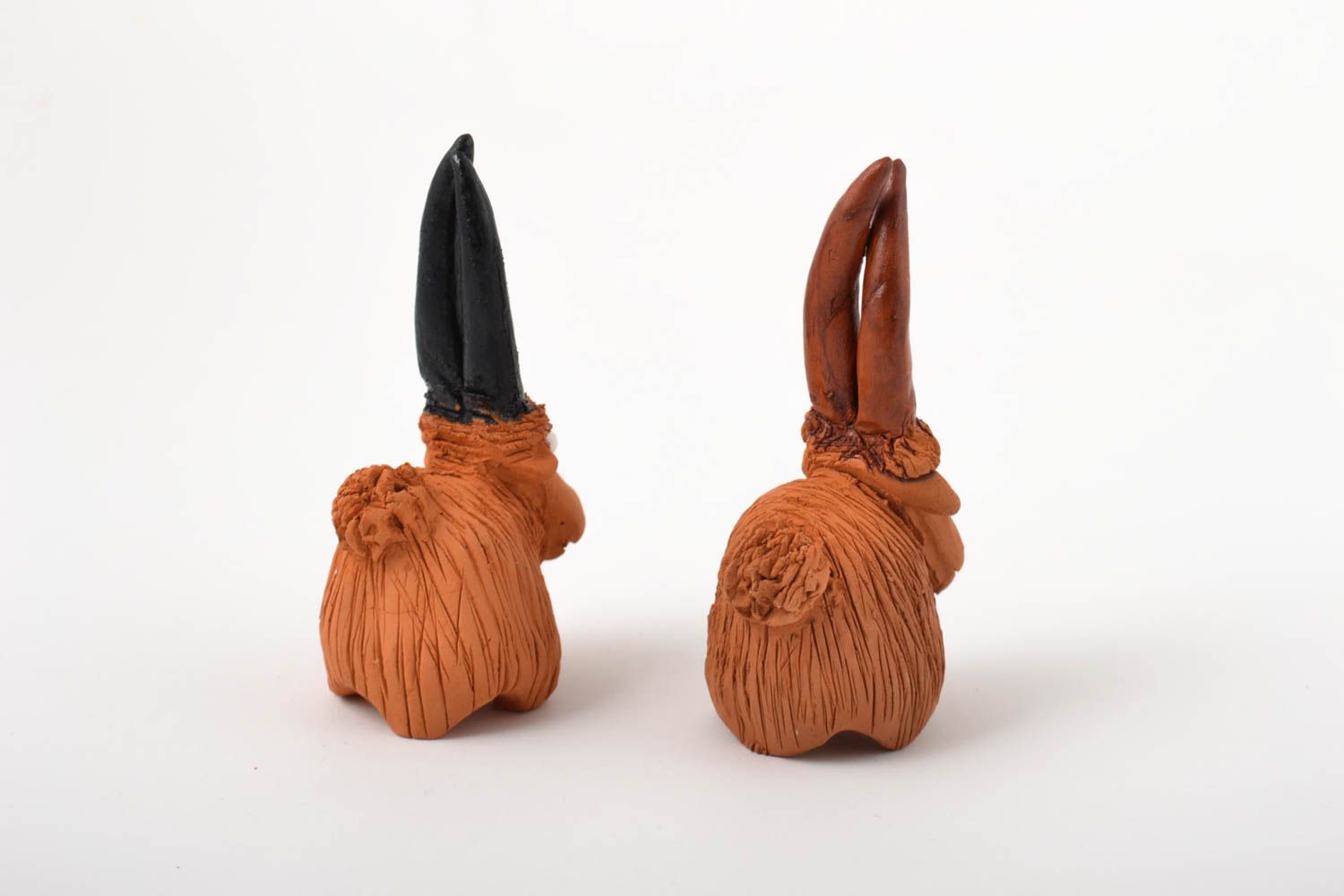 Animaletti in ceramica fatti a mano set di due figurine souvenir di terracotta foto 3