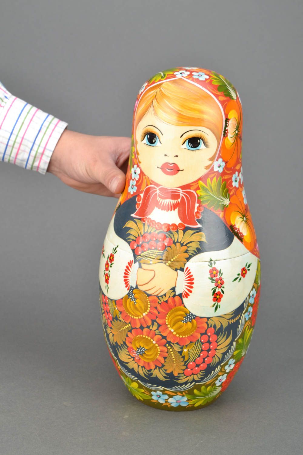 Wooden nesting doll in Ukrainian style photo 2