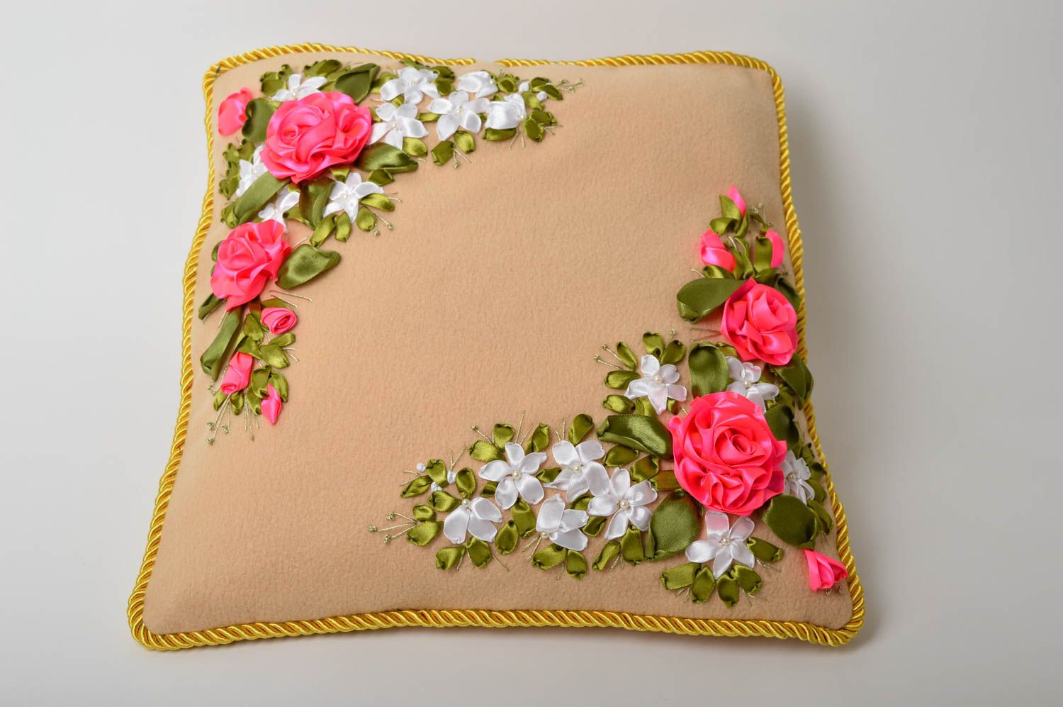 Handmade pillowcase decorative flower pillowcase cool rooms decorative use only photo 2
