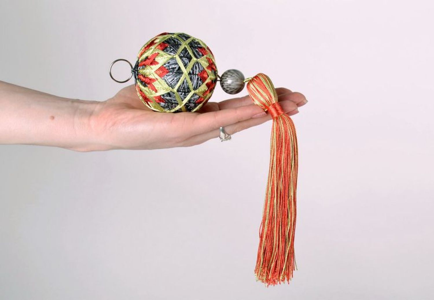 Pingente no estilo oriental Temari brinquedo da árvore bola foto 5