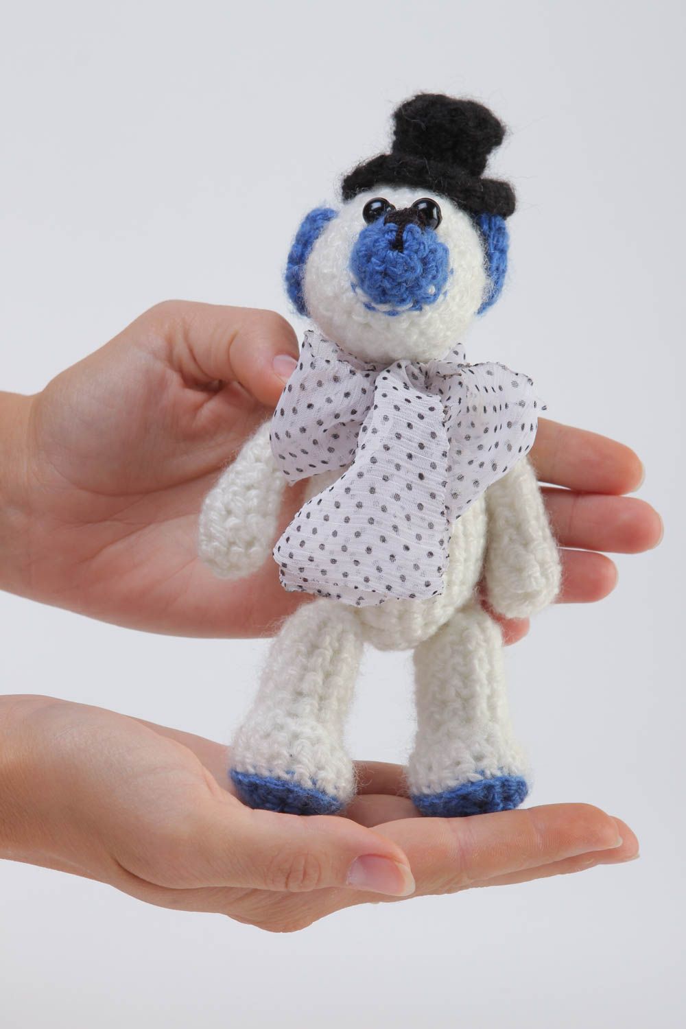 Giocattolo a maglia fatto a mano pupazzo morbido da bambini a uncinetto orsetto foto 5