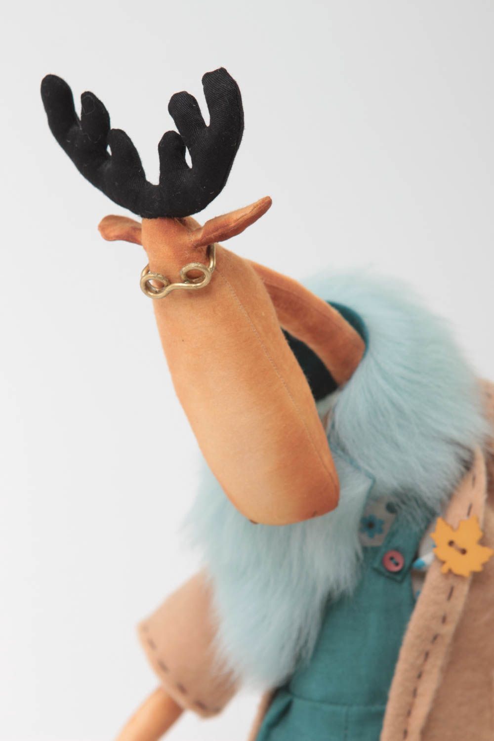 Handmade designer soft toy soft interior decor toy unusual deer cute toy photo 3