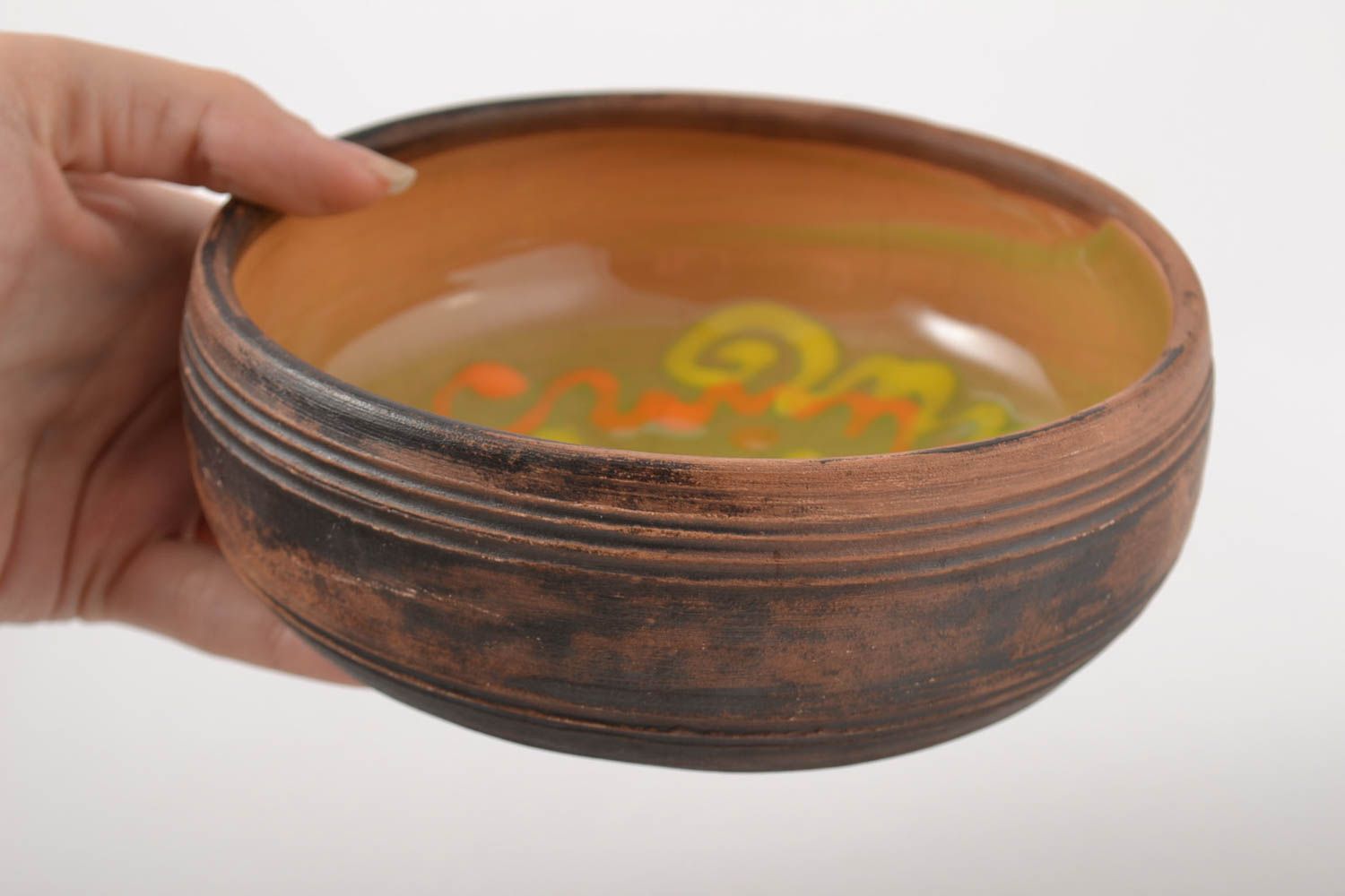 Schüssel aus Ton bemalte Schüssel Keramik handmade Küchen Geschirr exklusiv foto 4
