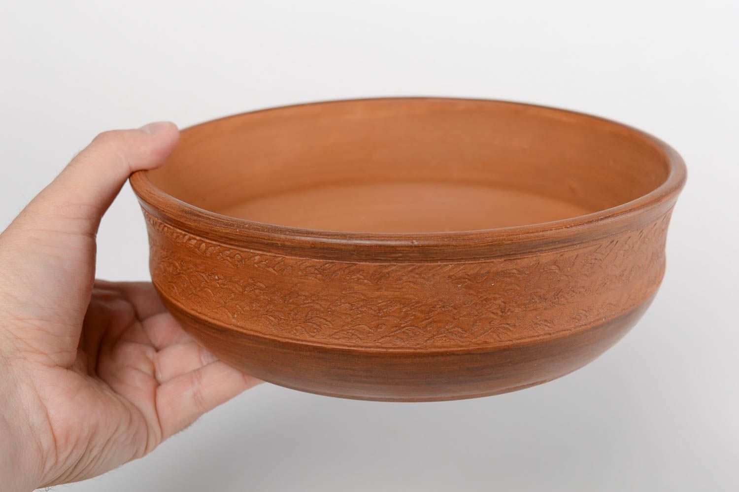 Bol en argile fait main vaisselle originale poterie de terre cuite 1,8 L photo 5