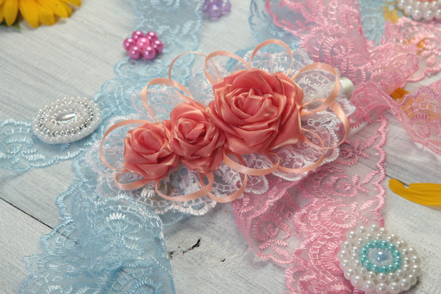 Handmade hair barrette flower hair accessories gifts for baby girls hair clip photo 1