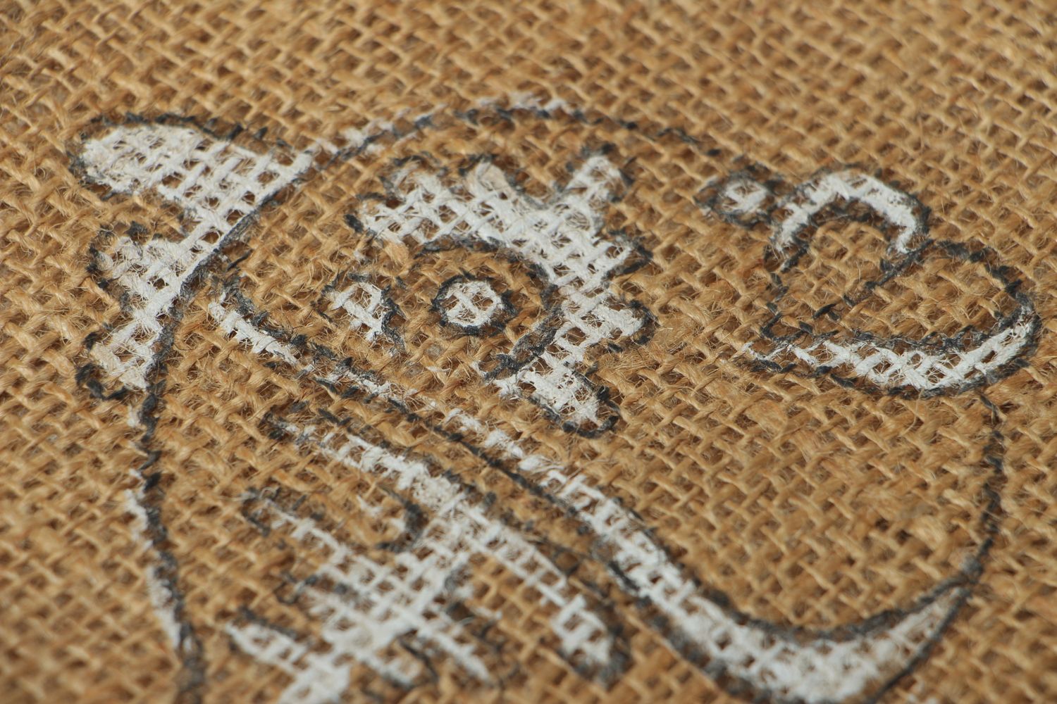Тканевая сумка ручной работы натуральная с росписью Рыбка фото 2