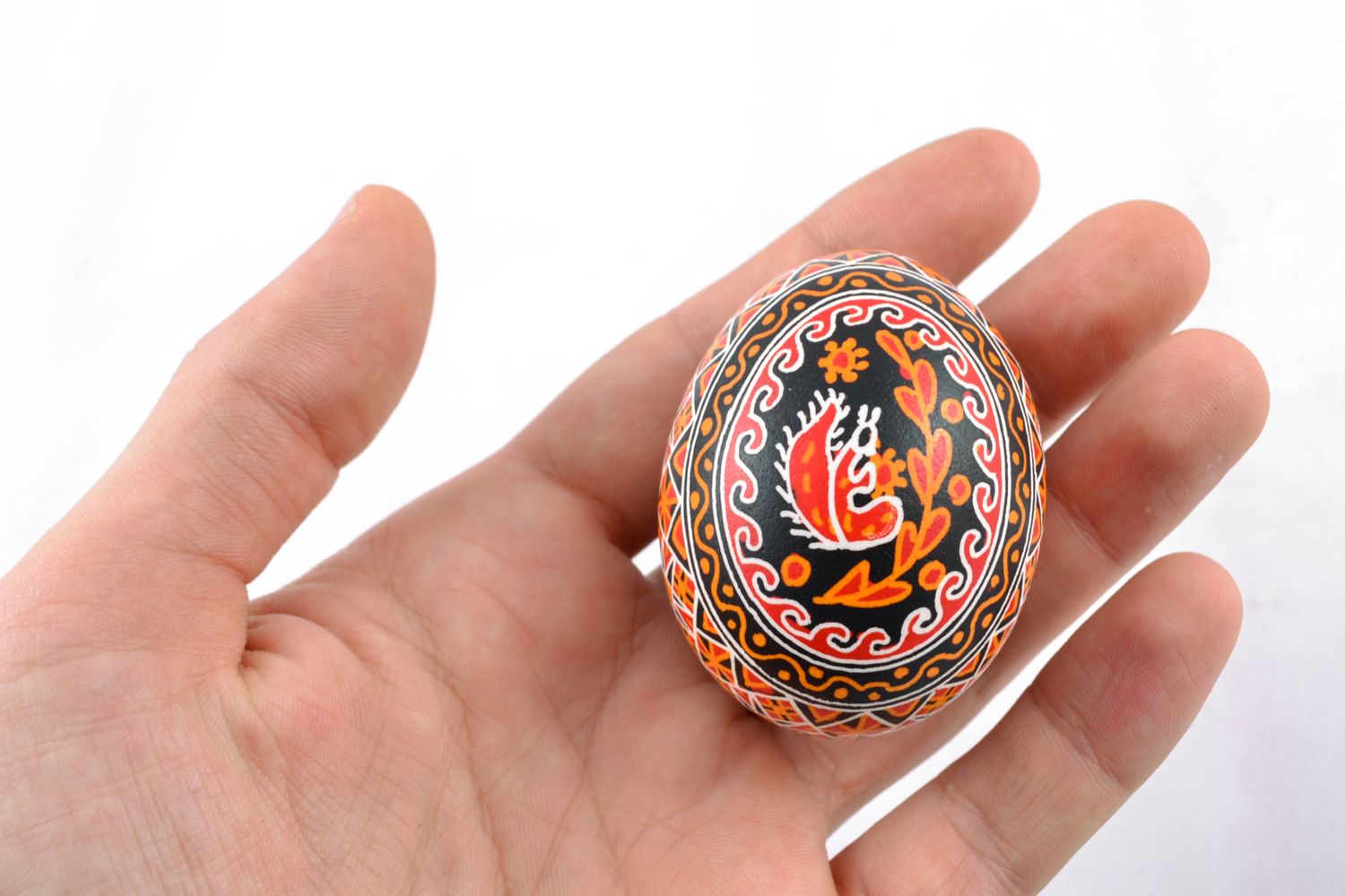Handmade Easter egg with ethnic patterns photo 2