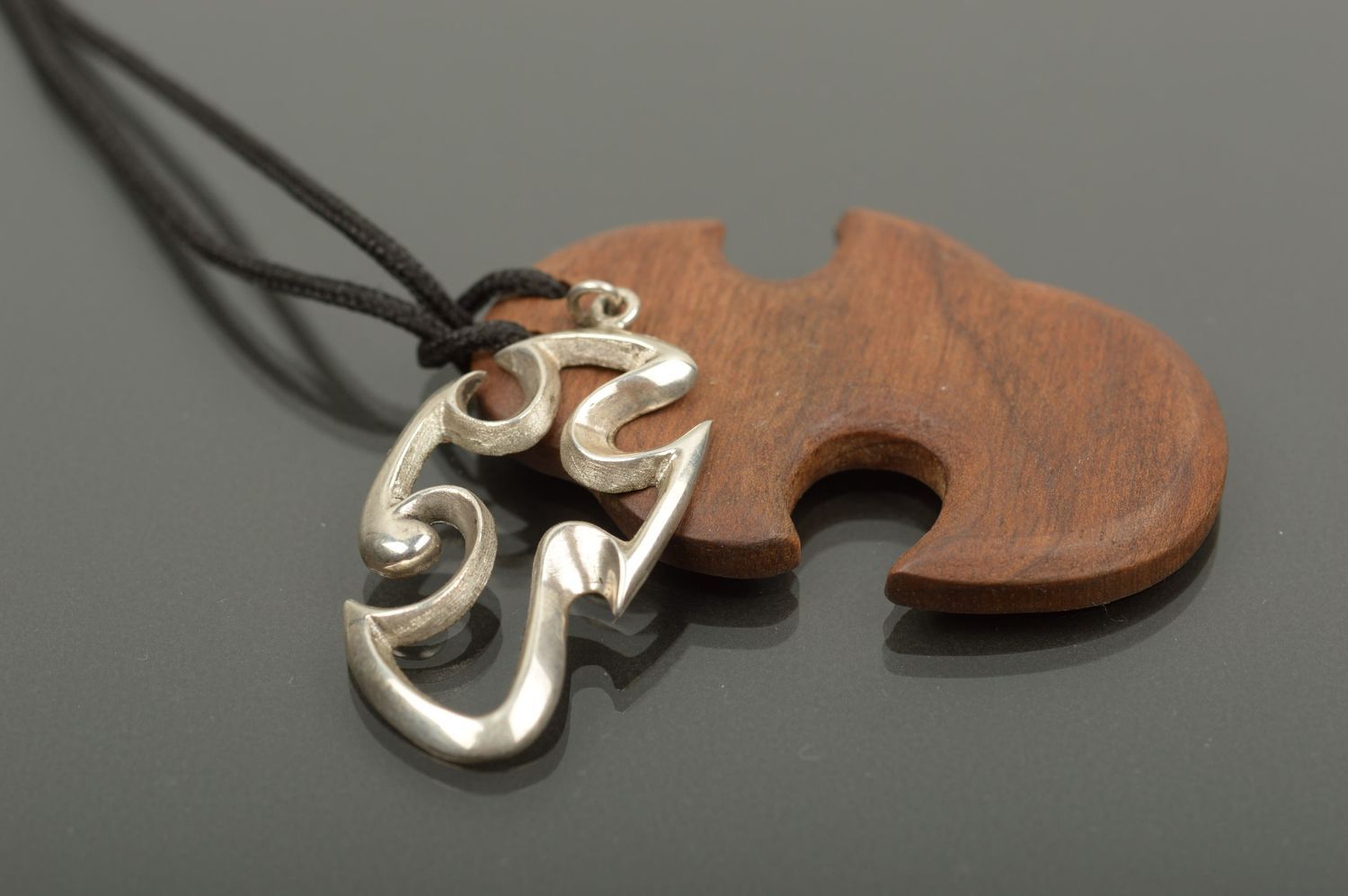 Wooden pendant handmade wooden jewelry designer handmade jewelry for women photo 3
