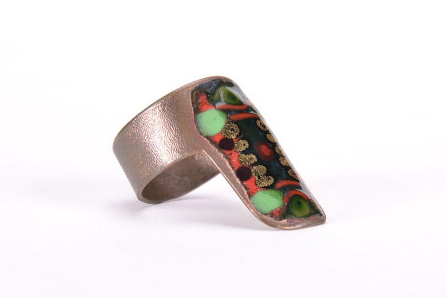 Copper ring in the ethnic style photo 4
