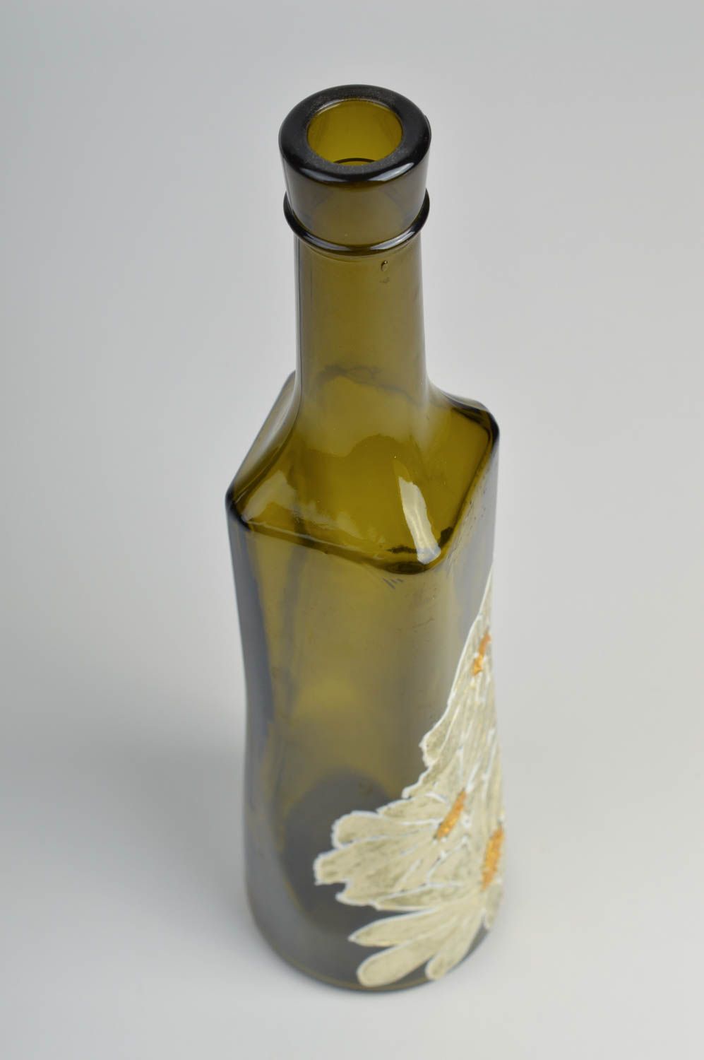 Botella original de vidrio hecho a mano florero decorativo regalo para amiga foto 3