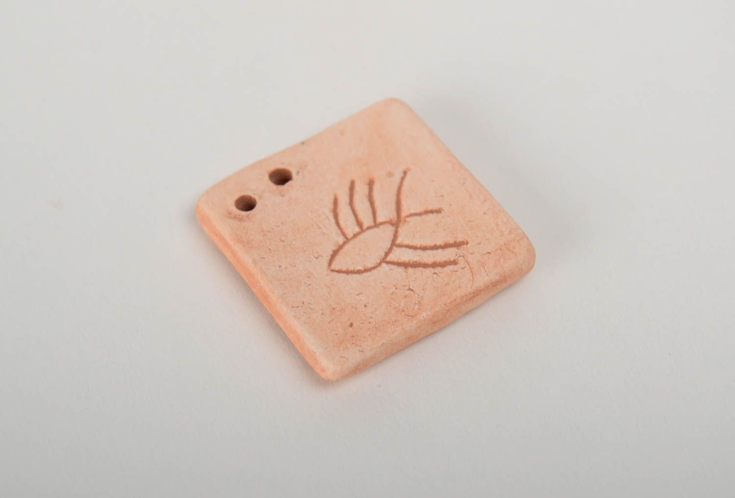 Square flat ceramic jewelry finding for painting and necklace or pendant making photo 3
